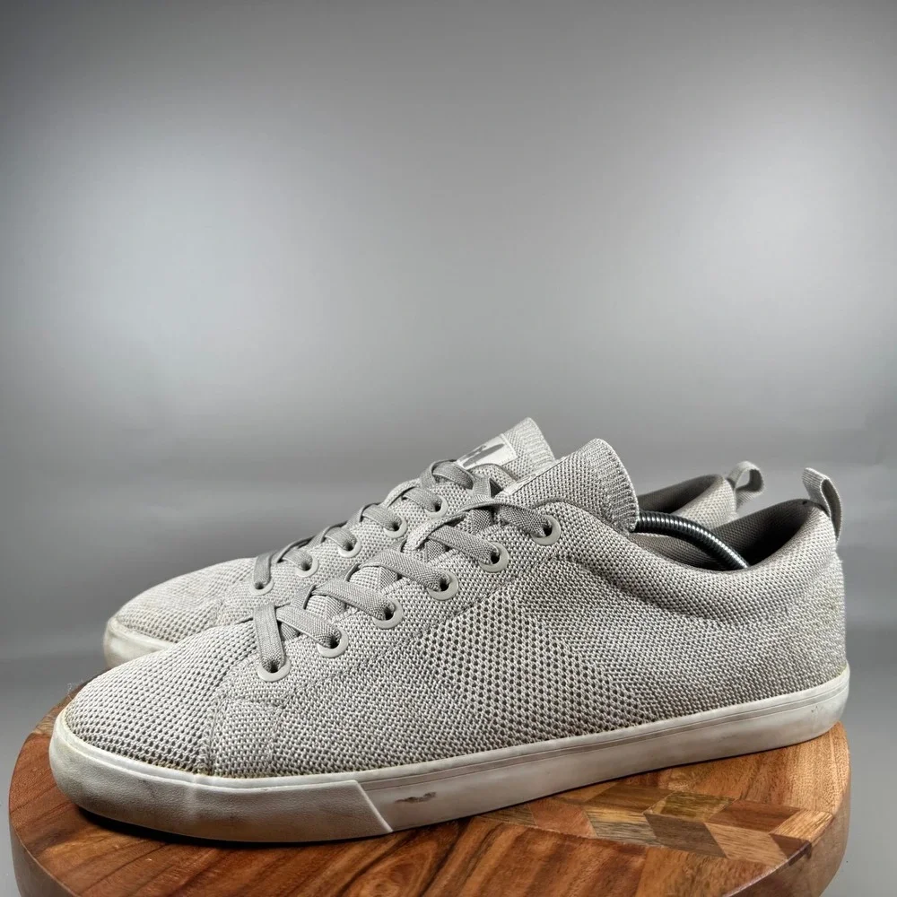 Johnnie-O Techknit Mens 13M Light Gray Nylon Knit Low Top Casual Sneakers